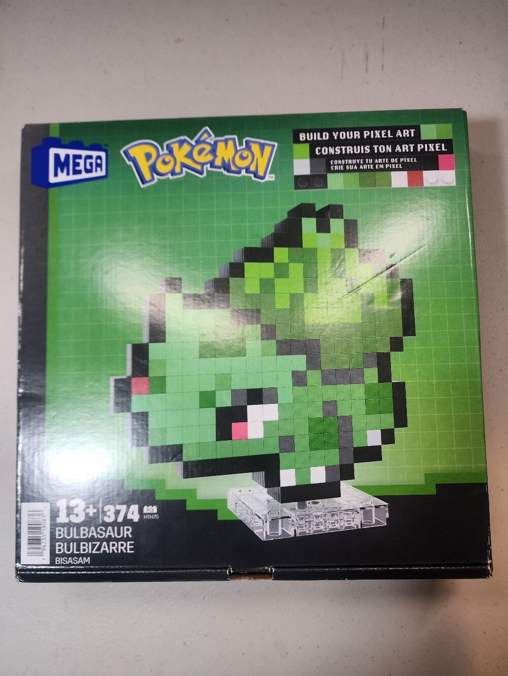 Mega Pokémon Bisasam Retro Look - 15 cm Buildable with Pixel Art Stones